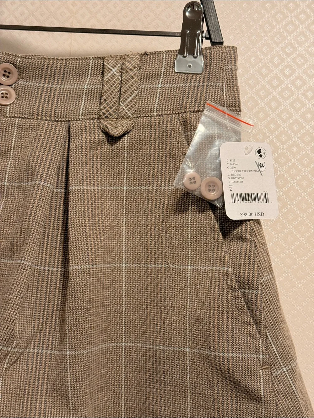 NWT Free People We The Free Marina Menswear Trouser Shorts Size 2